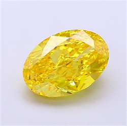 Picture of Lab Grown Diamond 1.83 Carats, Oval with  Cut, Fancy Vivid Yellow Color, VS1 Clarity and Certified by IGI