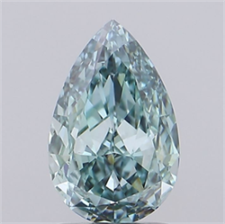 Picture of Lab Grown Diamond 1.88 Carats, Pear with  Cut, Fancy Vivid Green Color, VS1 Clarity and Certified by IGI