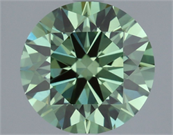 Picture of Lab Grown Diamond 2.02 Carats, Round with Ideal Cut, Fancy Vivid Green Color, VS1 Clarity and Certified by IGI