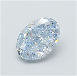 Picture of Lab Grown Diamond 1.76 Carats, Oval with  Cut, Fancy Intense Blue Color, VVS2 Clarity and Certified by IGI