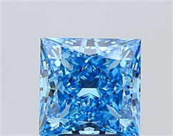 Picture of Lab Grown Diamond 3.56 Carats, Princess with  Cut, Fancy Vivid Blue Color, VS1 Clarity and Certified by IGI