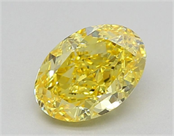 Picture of Lab Grown Diamond 1.63 Carats, Oval with  Cut, Fancy Vivid Yellow Color, VVS2 Clarity and Certified by IGI