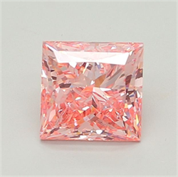 Picture of Lab Grown Diamond 2.54 Carats, Princess with  Cut, Fancy Vivid Pink Color, VS2 Clarity and Certified by IGI
