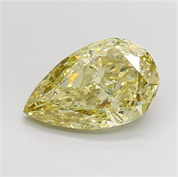Picture of Lab Grown Diamond 3.05 Carats, Pear with  Cut, Fancy Yellow Color, VS1 Clarity and Certified by IGI