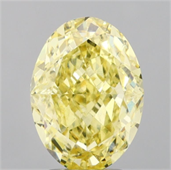 Picture of Lab Grown Diamond 4.02 Carats, Oval with  Cut, Fancy Intense Yellow Color, VS1 Clarity and Certified by IGI