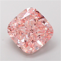 Picture of Lab Grown Diamond 4.07 Carats, CUSHION MODIFIED with  Cut, Fancy Intense Pink Color, VS1 Clarity and Certified by IGI