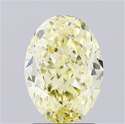 Picture of Lab Grown Diamond 2.11 Carats, Oval with  Cut, Fancy Yellow Color, VS1 Clarity and Certified by IGI