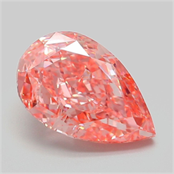 Picture of Lab Grown Diamond 3.69 Carats, Pear with  Cut, Fancy Vivid Pink Color, VVS2 Clarity and Certified by IGI