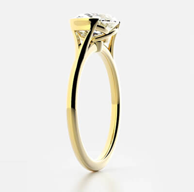 Floating Oval solitaire engagement ring
