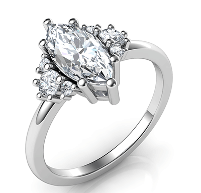 6 prongs engagement ring for Marquise and Ovals