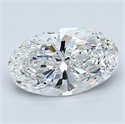 Natural Diamond 1.20 Carats, Oval with  Cut, F Color, VS2 Clarity and Certified by GIA