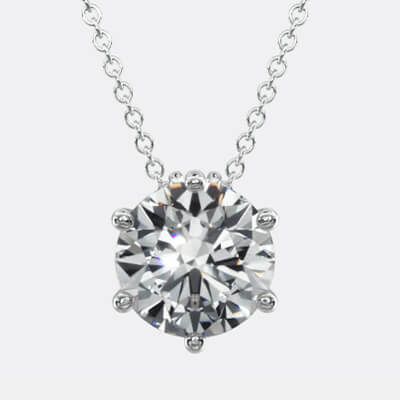 Six Prongs Basket Pendant for Round diamonds