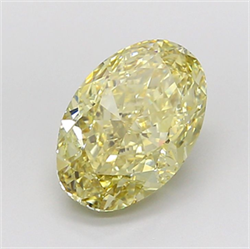 Picture of Lab Grown Diamond 3.10 Carats, Oval with  Cut, Fancy Yellow Color, VS2 Clarity and Certified by IGI