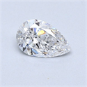 Natural Diamond 0.50 Carats, Pear with  Cut, D Color, SI1 Clarity and Certified by GIA