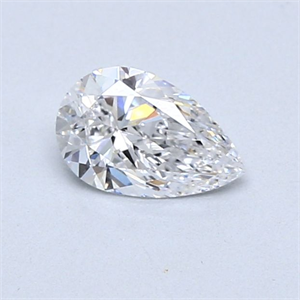 Picture of Natural Diamond 0.50 Carats, Pear with  Cut, D Color, SI1 Clarity and Certified by GIA