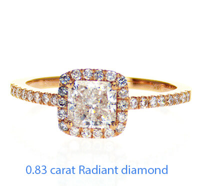 Classic Halo engagement ring for all shapes,with 1/4 carat side diamonds