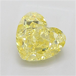 Picture of Lab Grown Diamond 2.09 Carats, Heart with  Cut, Fancy Vivid Yellow Color, VS1 Clarity and Certified by IGI