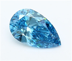 Picture of Lab Grown Diamond 1.49 Carats, Pear with  Cut, Fancy Vivid Blue Color, VVS1 Clarity and Certified by IGI