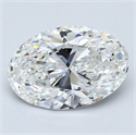 Natural Diamond 4.06 Carats, Oval with  Cut, G Color, VS2 Clarity and Certified by GIA