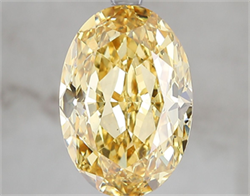 Picture of Lab Grown Diamond 5.07 Carats, Oval with  Cut, Fancy Vivid Yellow Color, VS2 Clarity and Certified by IGI