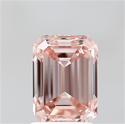 Picture of Lab Grown Diamond 2.00 Carats, Emerald with  Cut, Fancy Intense Pink Color, VS2 Clarity and Certified by IGI