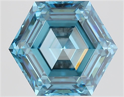 Picture of Lab Grown Diamond 2.59 Carats, HEXAGONAL with  Cut, Fancy Vivid Blue Color, VS1 Clarity and Certified by IGI