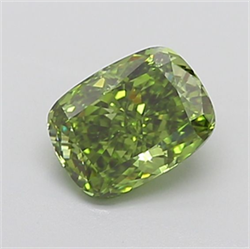 Picture of Lab Grown Diamond 1.65 Carats, CUSHION MODIFIED with  Cut, Fancy Vivid Green Color, VVS2 Clarity and Certified by IGI