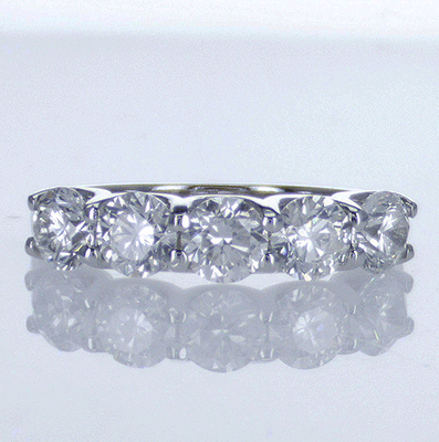 Five diamonds ring E/F VS, 2.05 carats