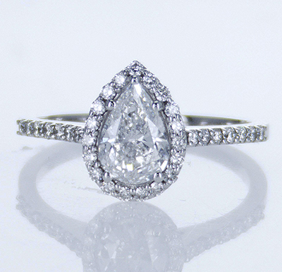 Ready to ship, 0.78 carat D SI1+0.30 sides, in 14k White Gold
