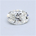 Natural Diamond 0.51 Carats, Oval with  Cut, H Color, SI2 Clarity and Certified by GIA