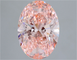 Picture of Lab Grown Diamond 4.06 Carats, Oval with  Cut, Fancy Vivid Pink Color, VVS2 Clarity and Certified by IGI