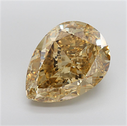 Picture of Lab Grown Diamond 16.29 Carats, Pear with  Cut, Fancy Intense Yellow Color, VS1 Clarity and Certified by IGI
