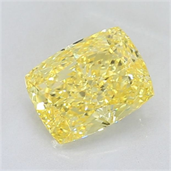 Picture of Lab Grown Diamond 2.14 Carats, CUSHION MODIFIED with  Cut, Fancy Vivid Yellow Color, VS1 Clarity and Certified by IGI