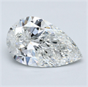 Diamante Natural 5.01 quilates, De pera , Color F, claridad SI1 y certificado GIA