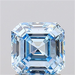 Picture of Lab Grown Diamond 1.50 Carats, Asscher with  Cut, Fancy Intense Blue Color, VVS2 Clarity and Certified by IGI