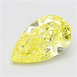 Picture of Lab Grown Diamond 1.77 Carats, Pear with  Cut, Fancy Intense Yellow Color, VS1 Clarity and Certified by IGI