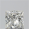 Natural Diamond 0.90 Carats, Princess with  Cut, H Color, VS1 Clarity and Certified by GIA