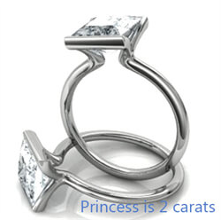 Foto Anillo de compromiso con solitario único de perfil bajo o alto para las formas Princess Radiant, Emerald y Asscher de