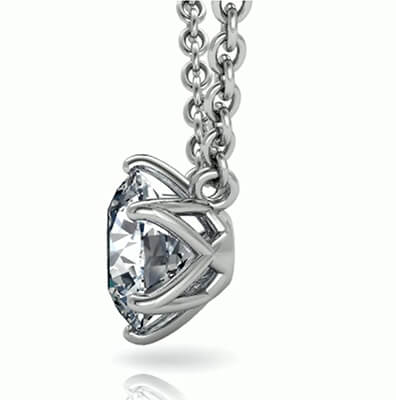 Six Prongs Tulip Solitaire Pendant for Round diamonds