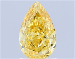 Picture of Lab Grown Diamond 1.25 Carats, Pear with  Cut, Fancy Intense Yellow Color, VVS2 Clarity and Certified by IGI