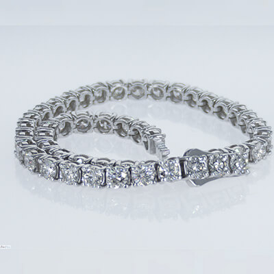 Brazalete de tenis con diamantes G VS2 de 6,58 quilates de talla muy buena