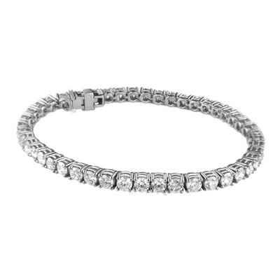 Brazalete de tenis con diamantes G VS2 de 6,58 quilates de talla muy buena