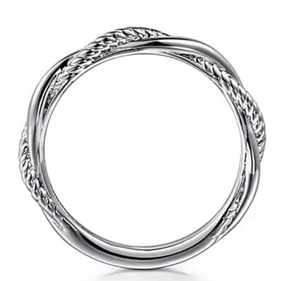 Matching twisted rope wedding ring