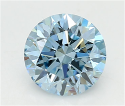Picture of Lab Grown Diamond 1.92 Carats, Round with Ideal Cut, Fancy Vivid Blue Color, VVS2 Clarity and Certified by IGI