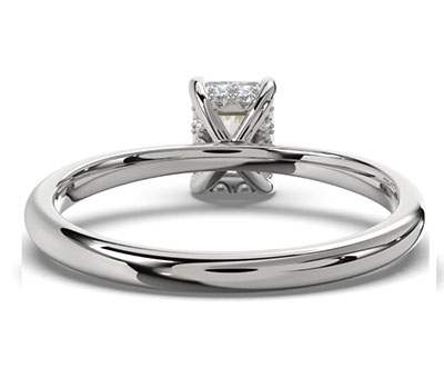 Hidden halo engagement ring for all square diamonds