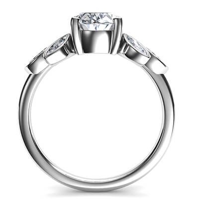 Oval Engagement ring setting with side Marquise diamonds