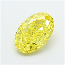 Picture of Lab Grown Diamond 2.04 Carats, Oval with  Cut, Fancy Vivid Yellow Color, VS2 Clarity and Certified by IGI
