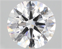 Lab Grown Diamond 1.08 Carats, Round with Ideal Cut, D Color, VS2 Clarity and Certified by IGI