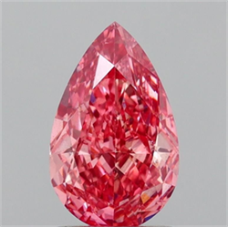 Picture of Lab Grown Diamond 1.59 Carats, Pear with  Cut, Fancy Vivid Pink Color, VS2 Clarity and Certified by IGI