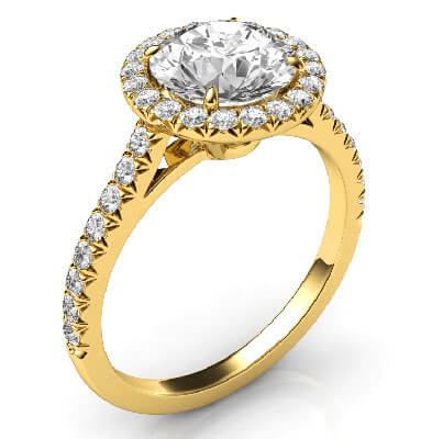 Halo Engagement Ring for Rounds, 1.7 mm band